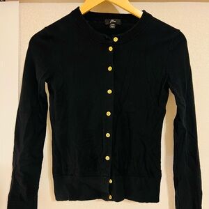 J. Crew Black Cardigan with Yellow Accents